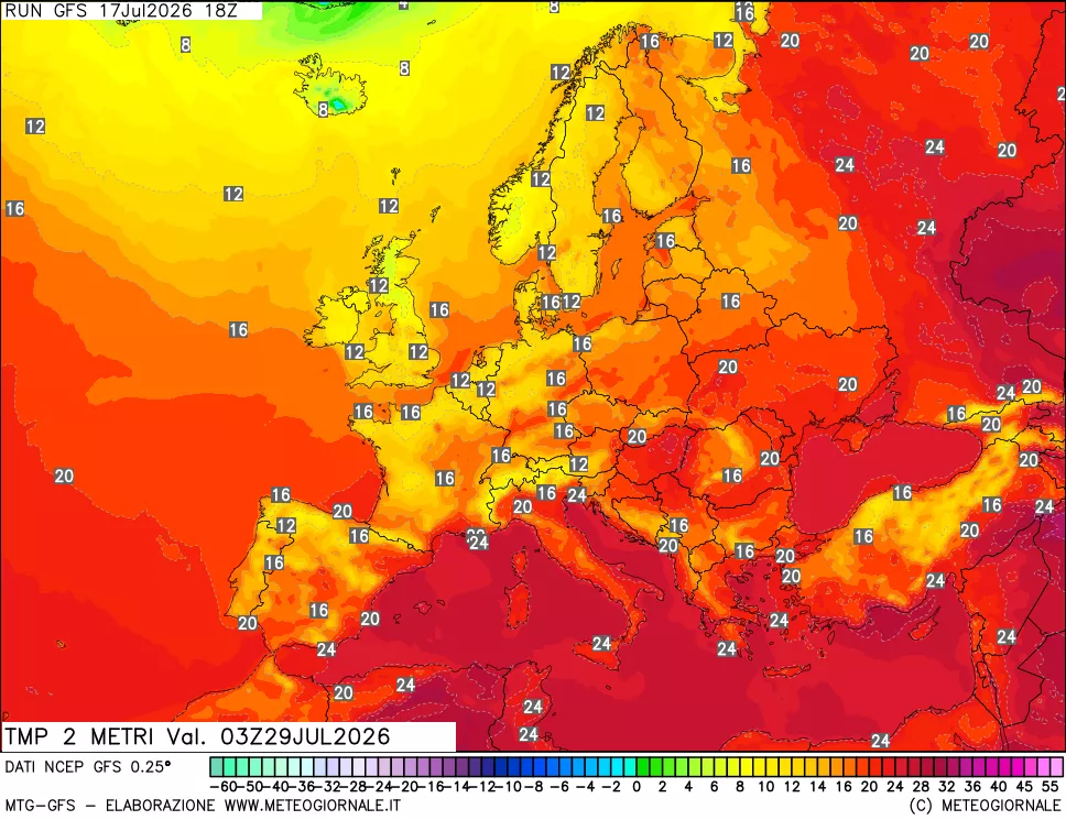 mappa Temp 2 metri