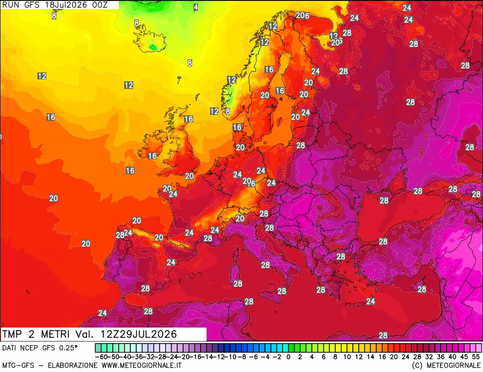 mappa Temp 2 metri