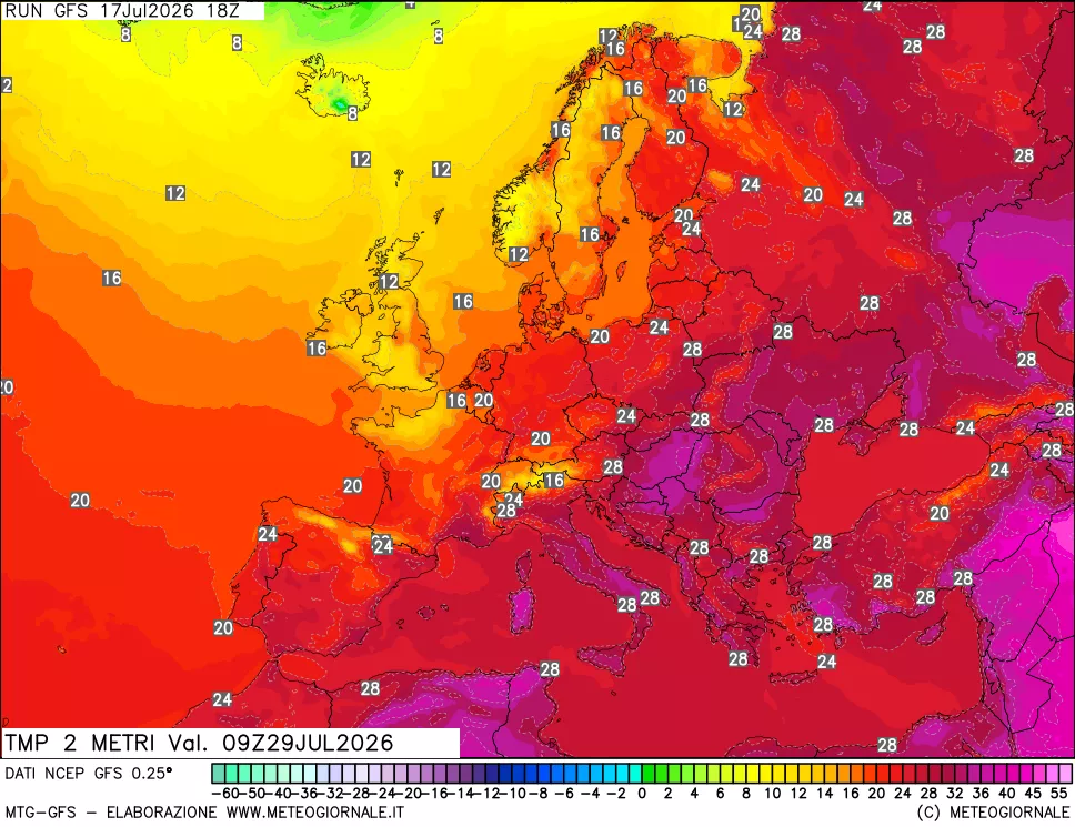 mappa Temp 2 metri