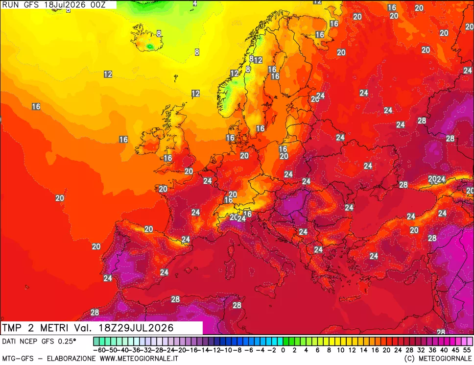 mappa Temp 2 metri