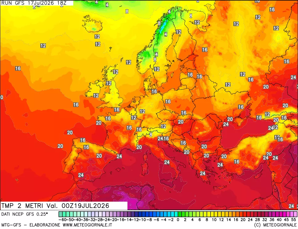 mappa Temp 2 metri