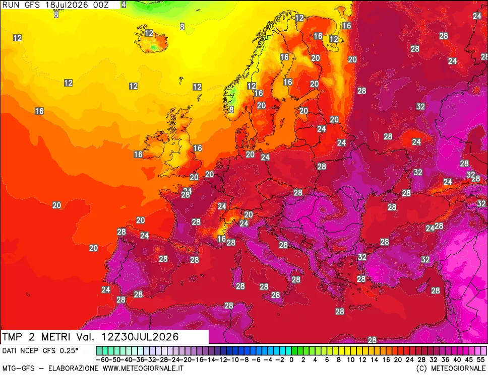 mappa Temp 2 metri