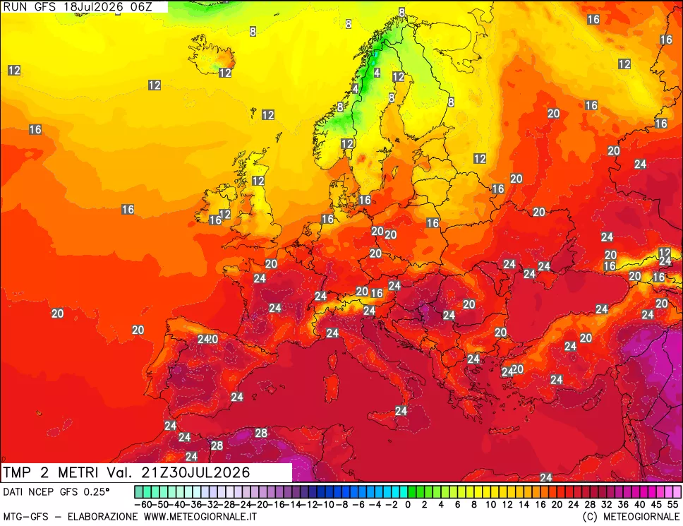mappa Temp 2 metri