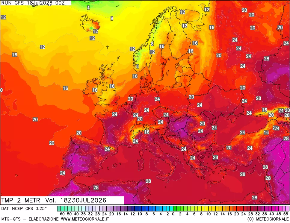 mappa Temp 2 metri