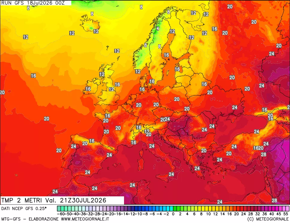 mappa Temp 2 metri