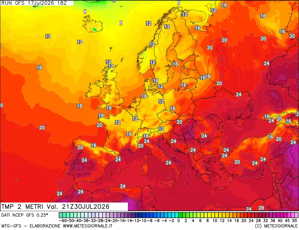 mappa Temp 2 metri