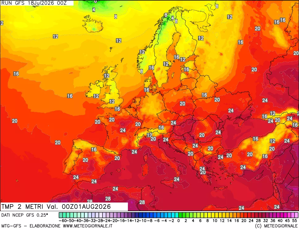 mappa Temp 2 metri
