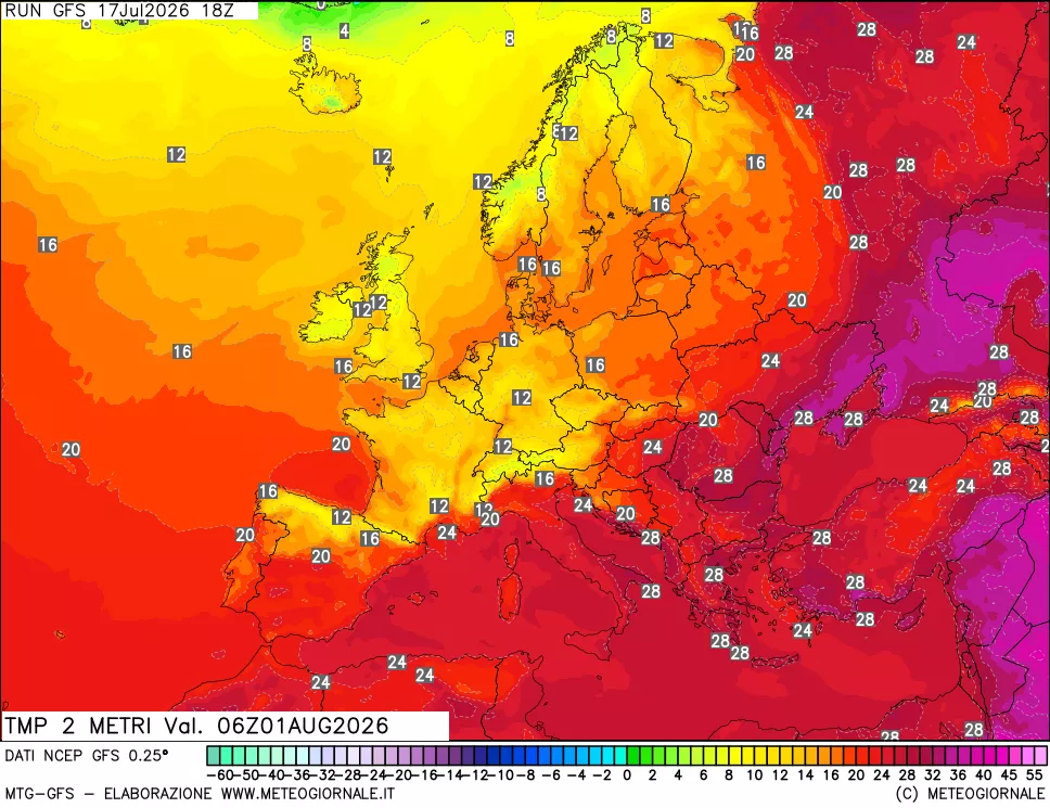 mappa Temp 2 metri