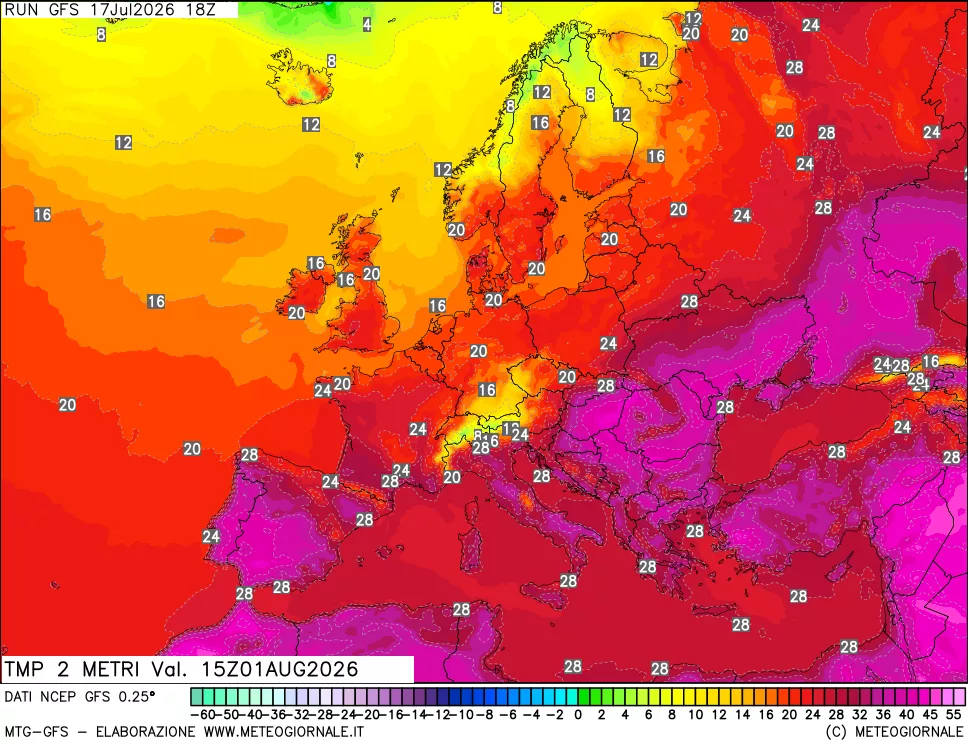 mappa Temp 2 metri