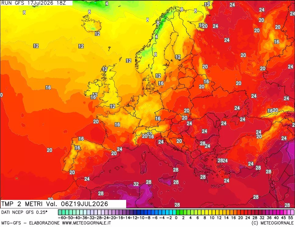 mappa Temp 2 metri