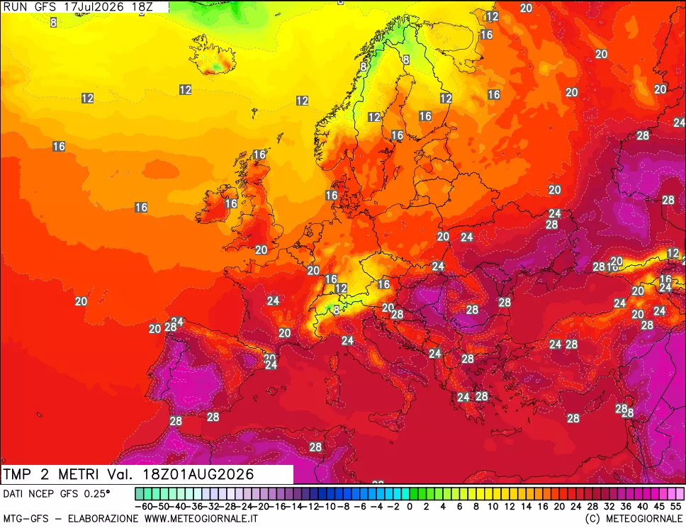 mappa Temp 2 metri