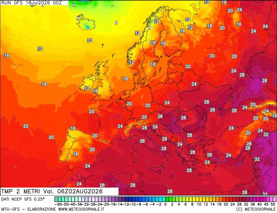 mappa Temp 2 metri