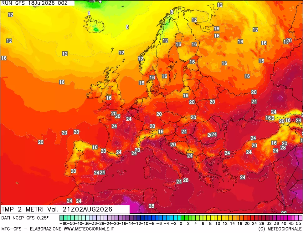 mappa Temp 2 metri
