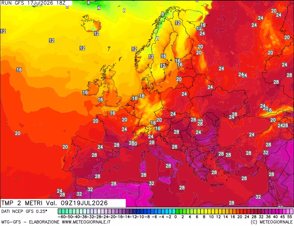 mappa Temp 2 metri