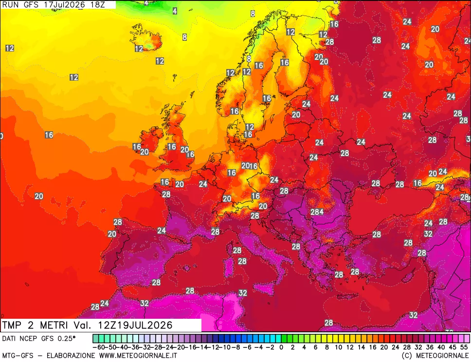 mappa Temp 2 metri