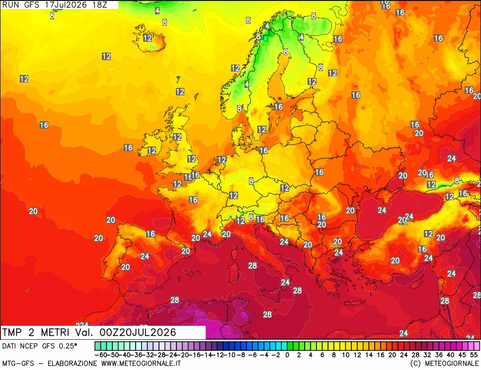 mappa Temp 2 metri