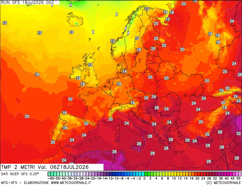 mappa Temp 2 metri