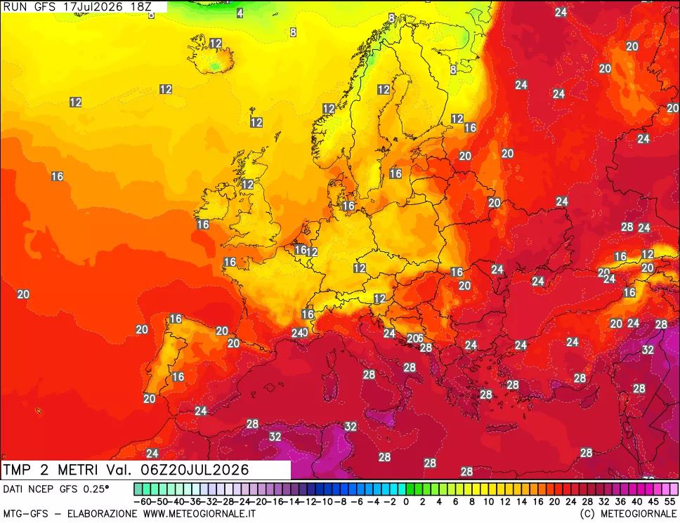 mappa Temp 2 metri