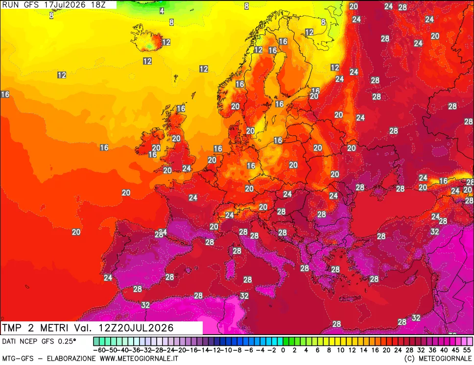 mappa Temp 2 metri