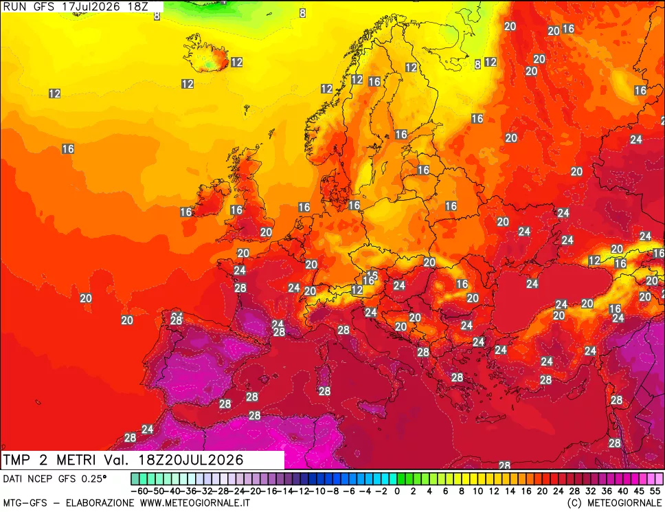mappa Temp 2 metri