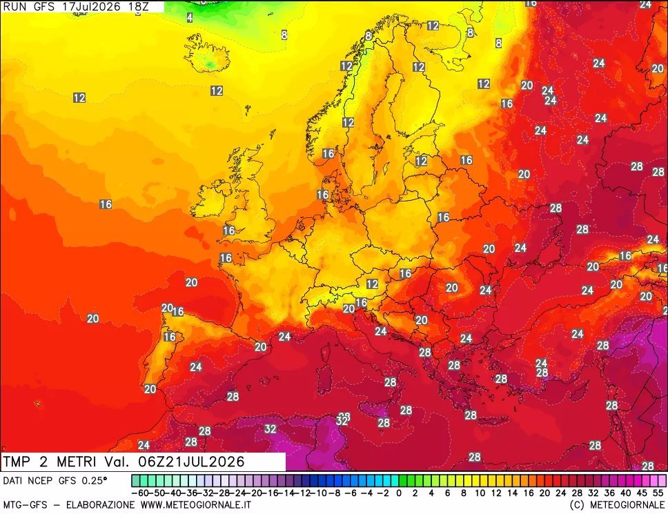 mappa Temp 2 metri