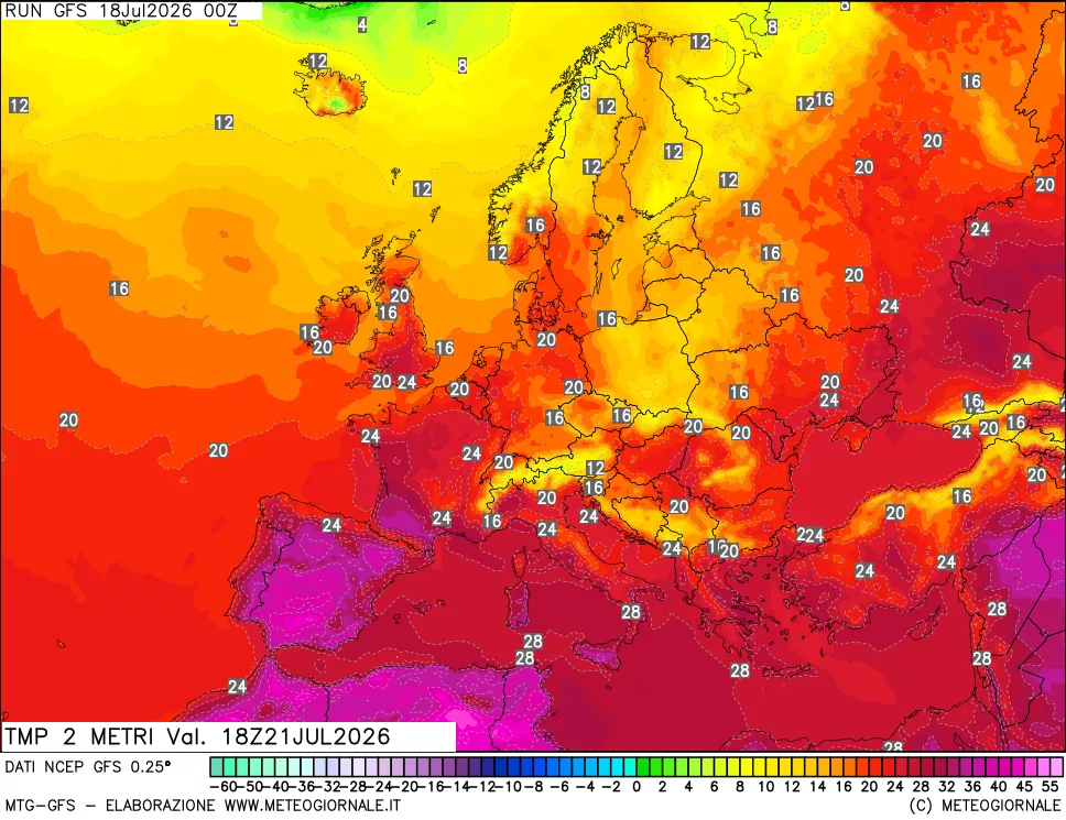 mappa Temp 2 metri