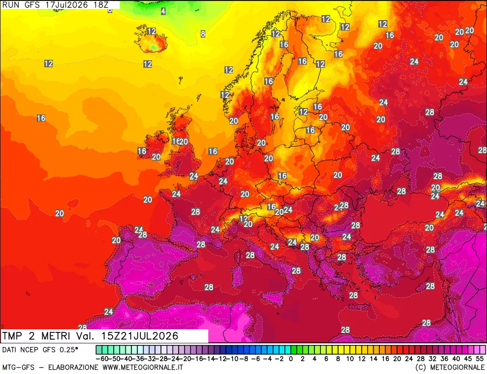 mappa Temp 2 metri
