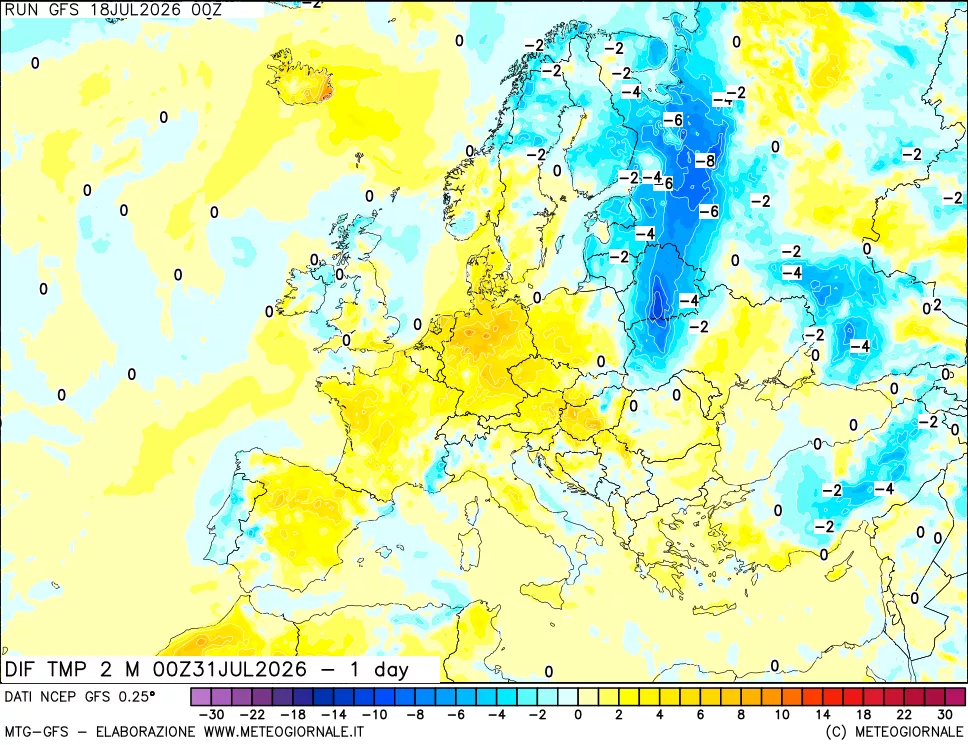 mappa Dif. Temp -24 ore