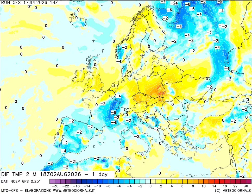 mappa Dif. Temp -24 ore