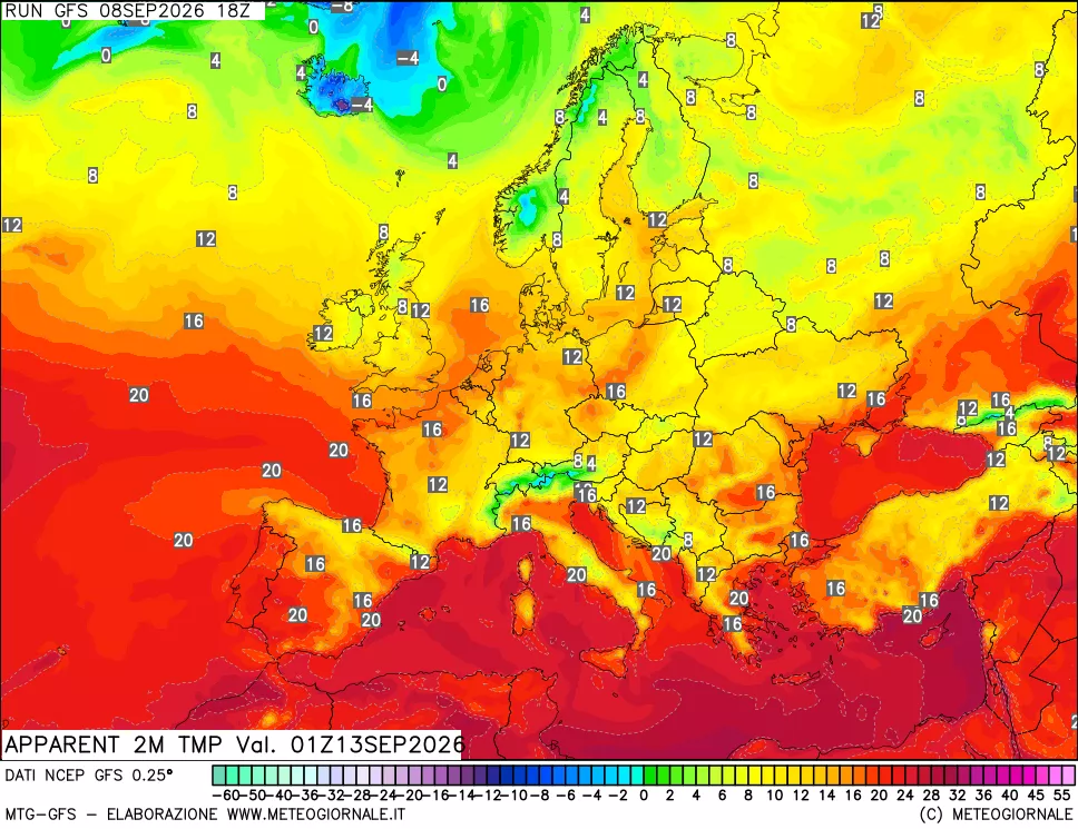 mappa Temp percepita