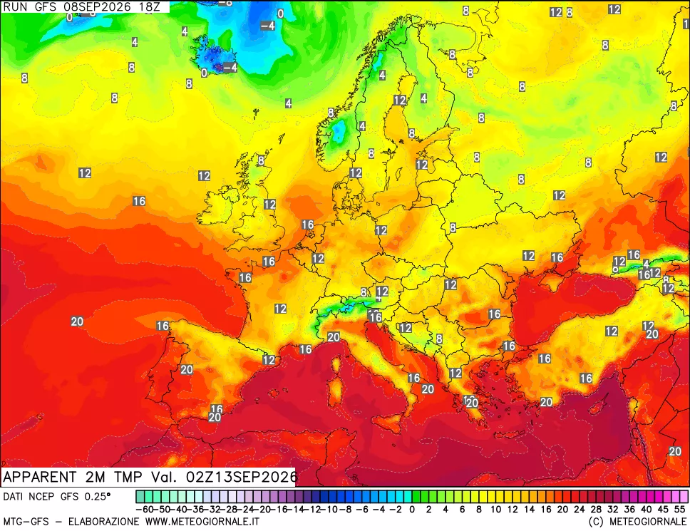 mappa Temp percepita