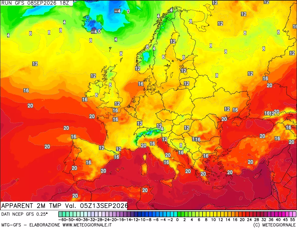 mappa Temp percepita