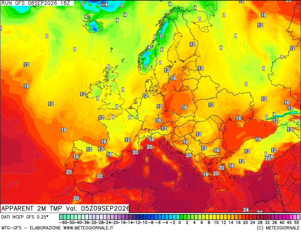 mappa Temp percepita