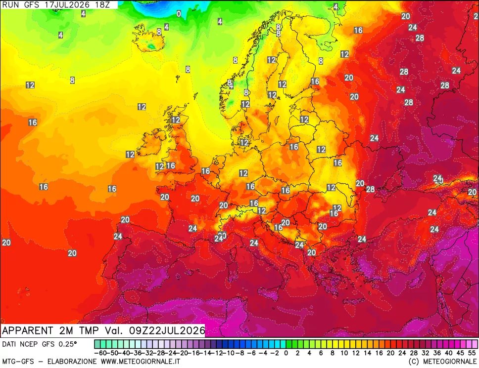 mappa Temp percepita