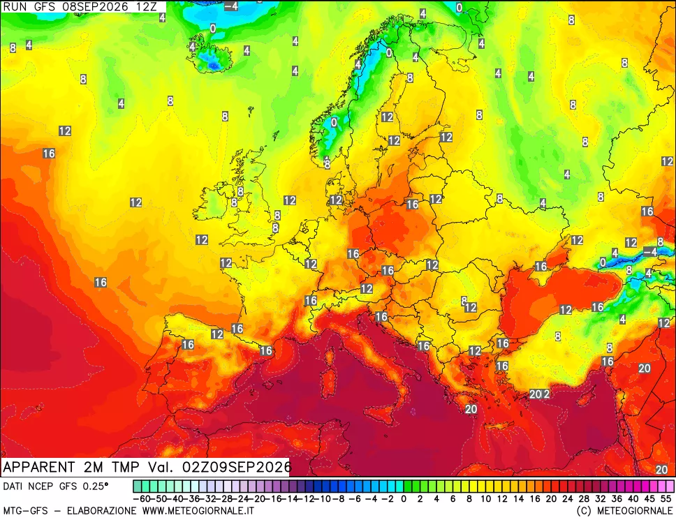 mappa Temp percepita