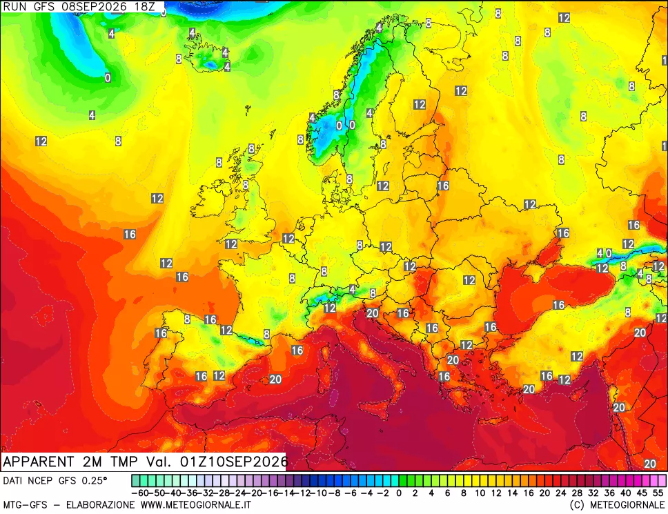 mappa Temp percepita