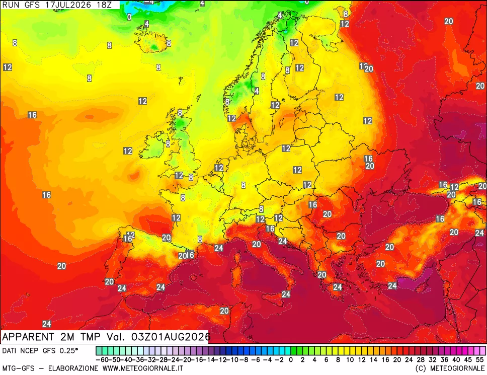 mappa Temp percepita