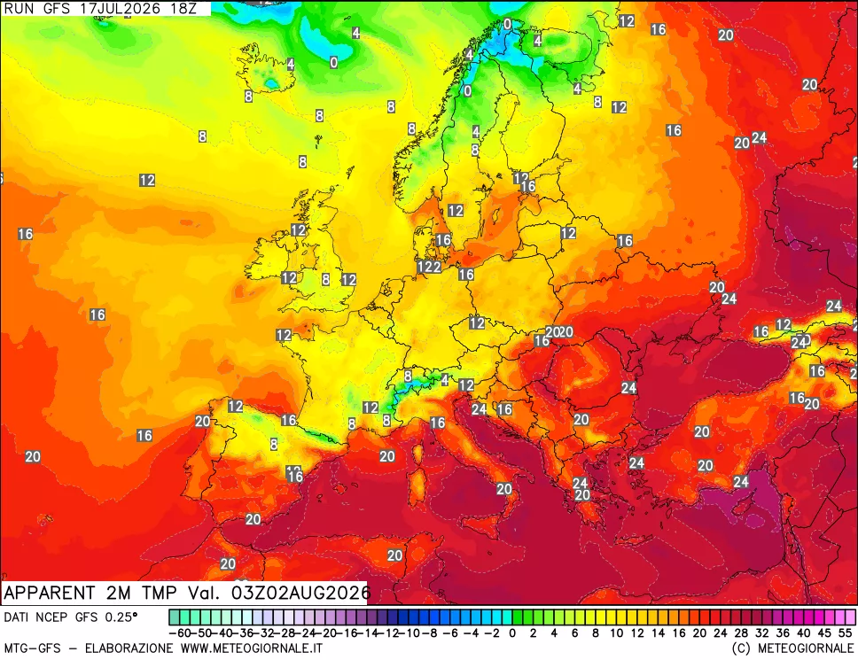 mappa Temp percepita