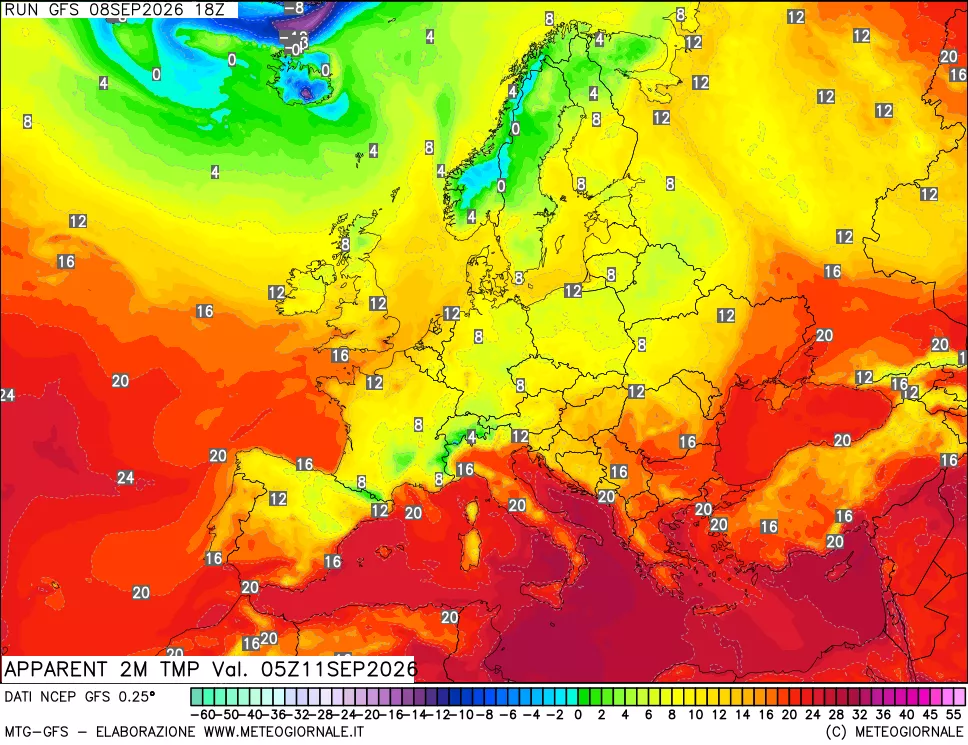 mappa Temp percepita