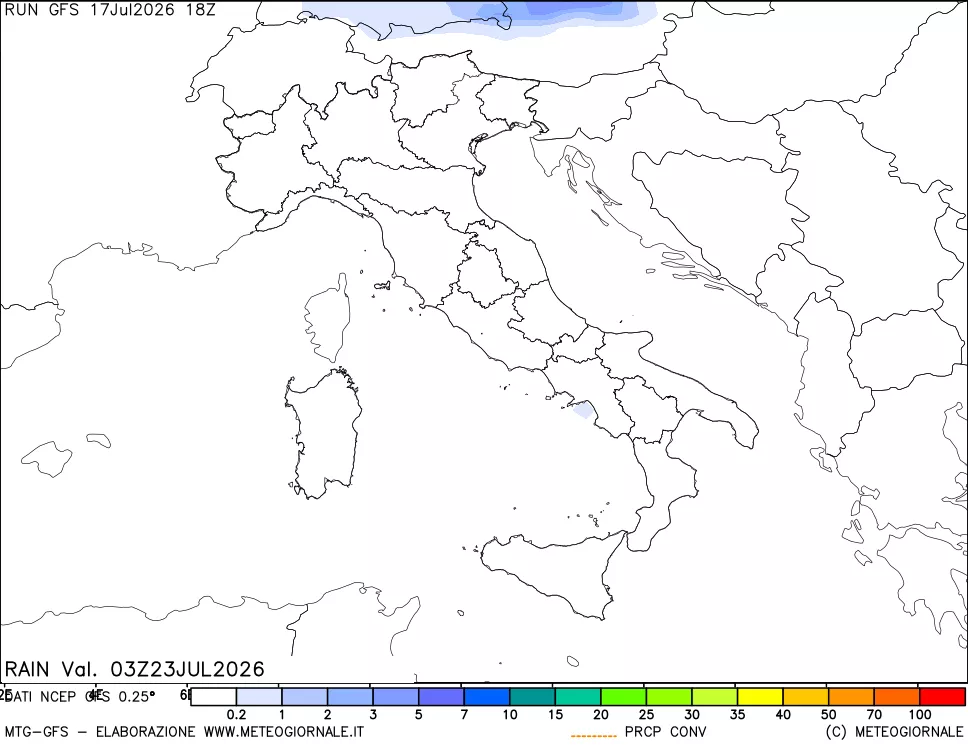 mappa Precipitazioni totali e convettive