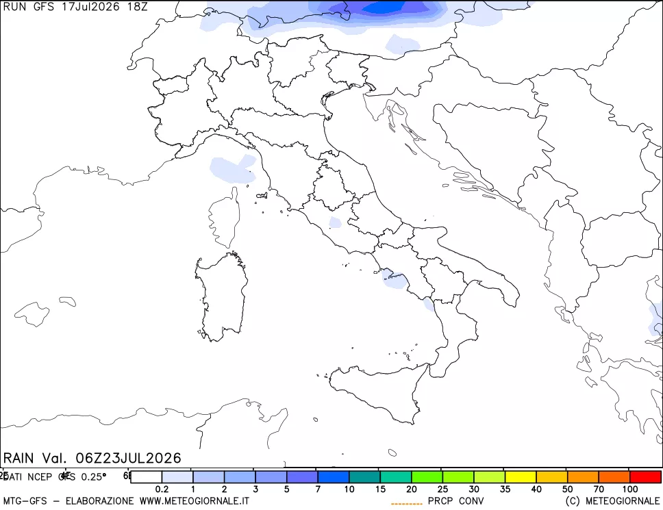 mappa Precipitazioni totali e convettive