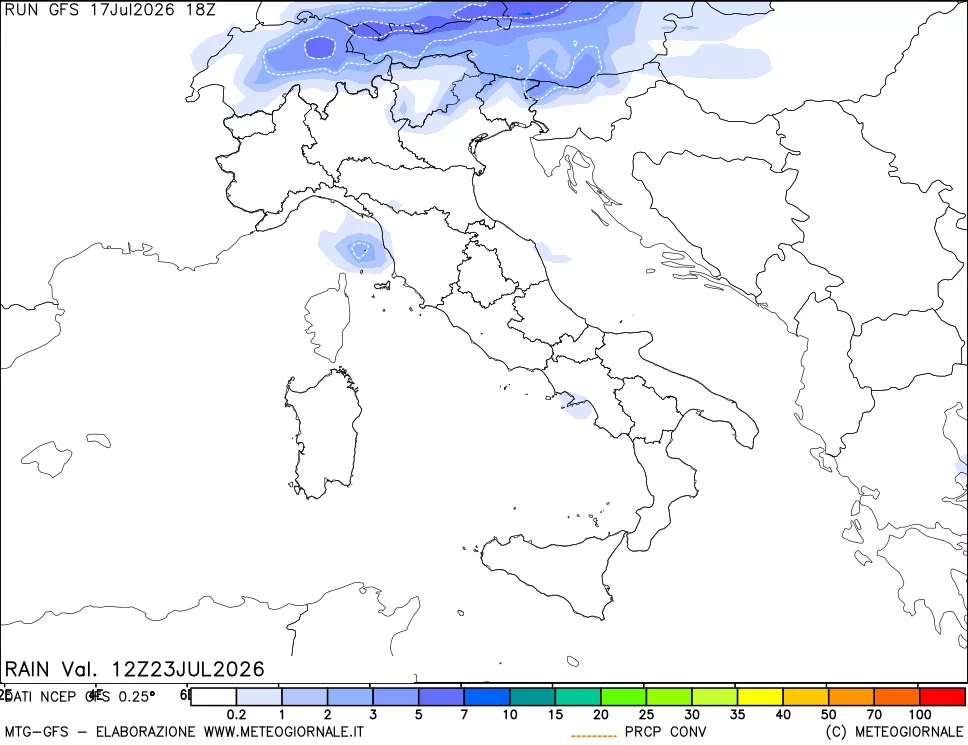 mappa Precipitazioni totali e convettive