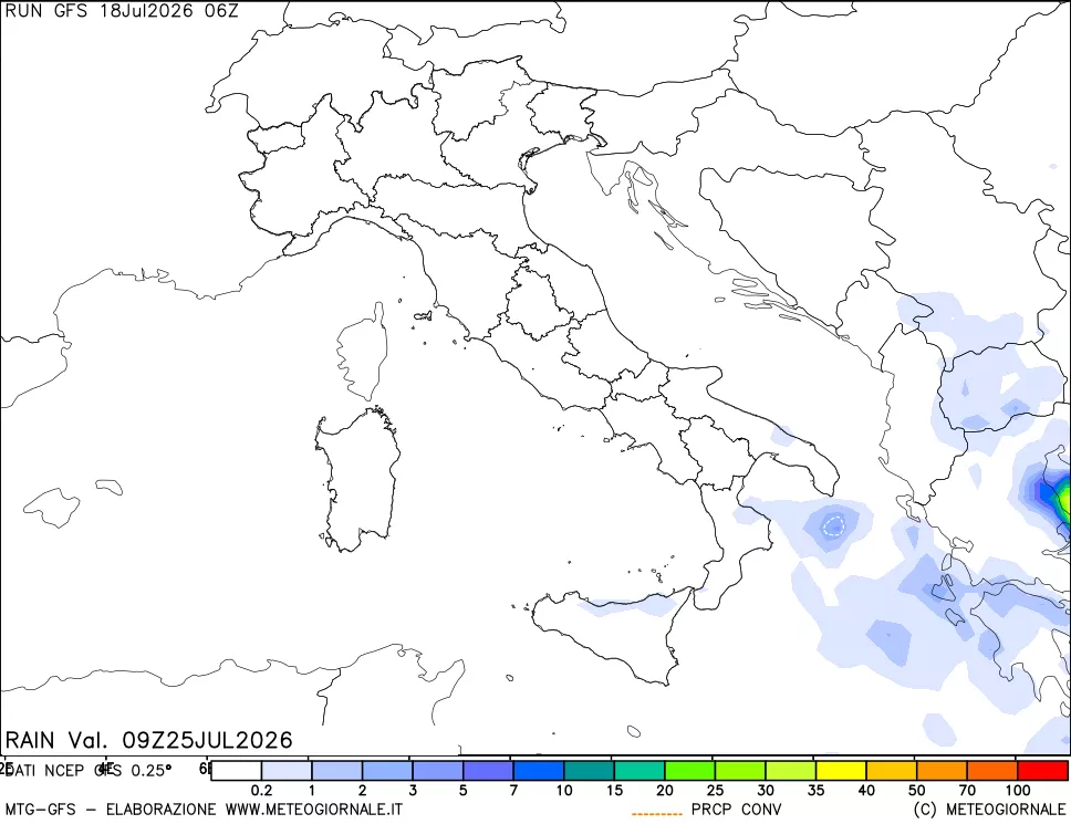 mappa Precipitazioni totali e convettive