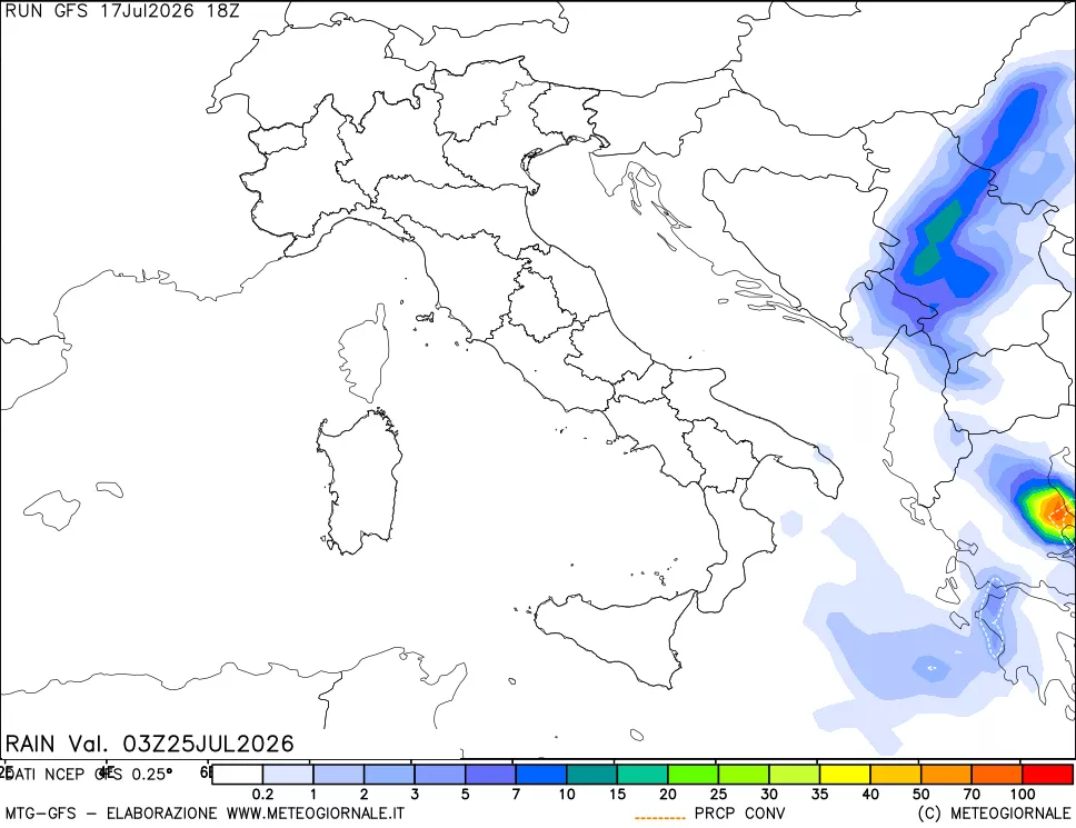 mappa Precipitazioni totali e convettive