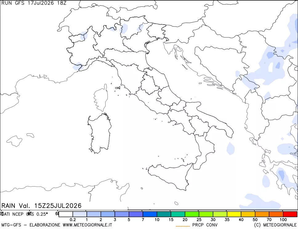 mappa Precipitazioni totali e convettive