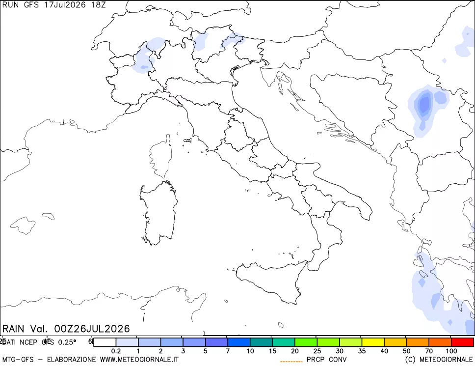 mappa Precipitazioni totali e convettive