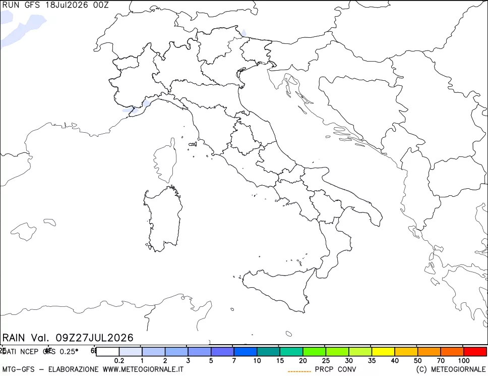 mappa Precipitazioni totali e convettive