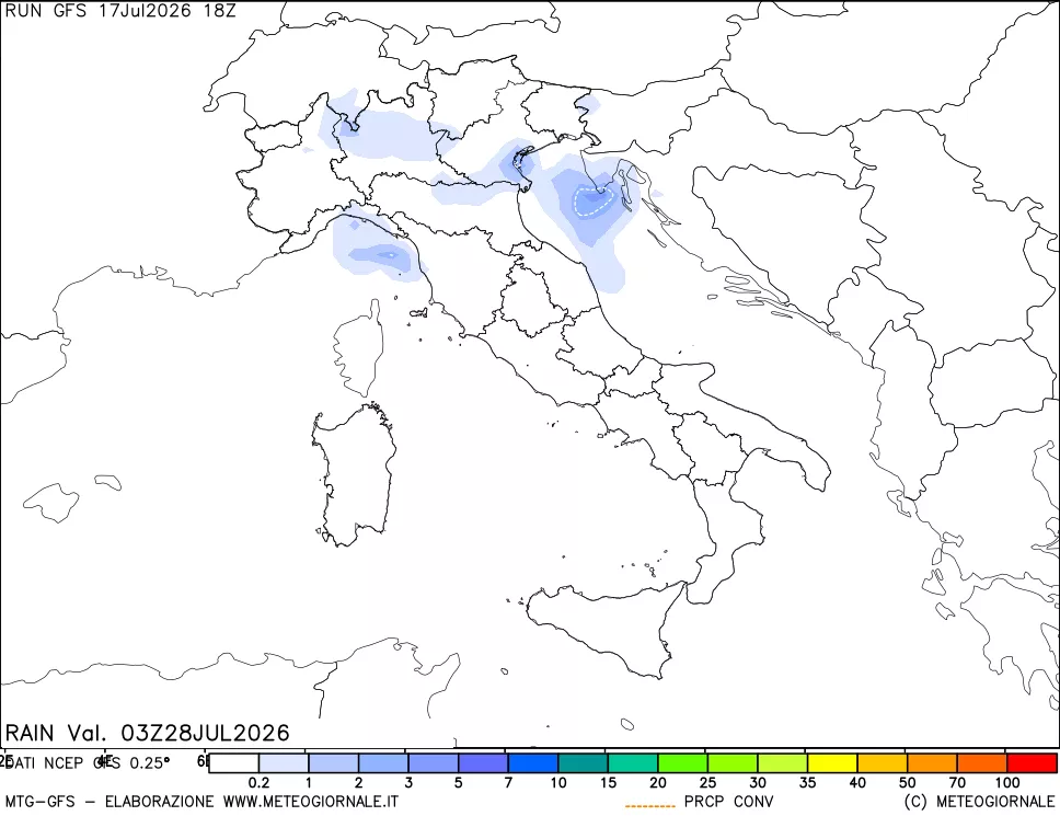 mappa Precipitazioni totali e convettive