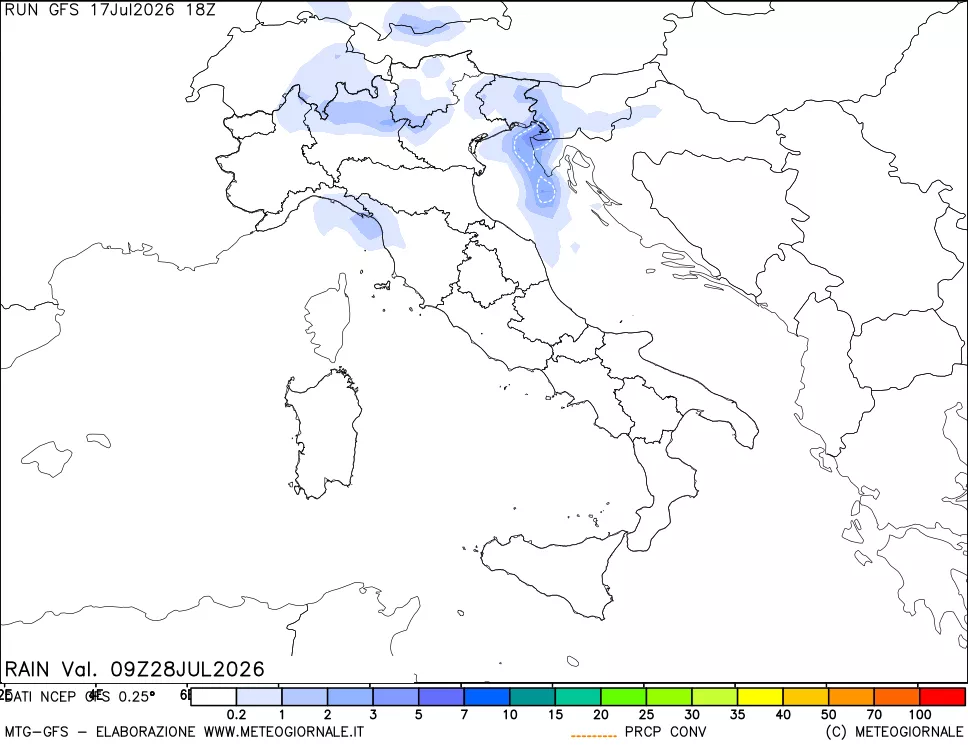 mappa Precipitazioni totali e convettive