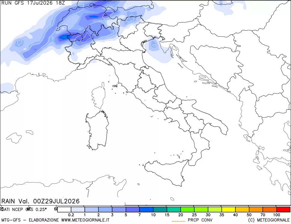 mappa Precipitazioni totali e convettive